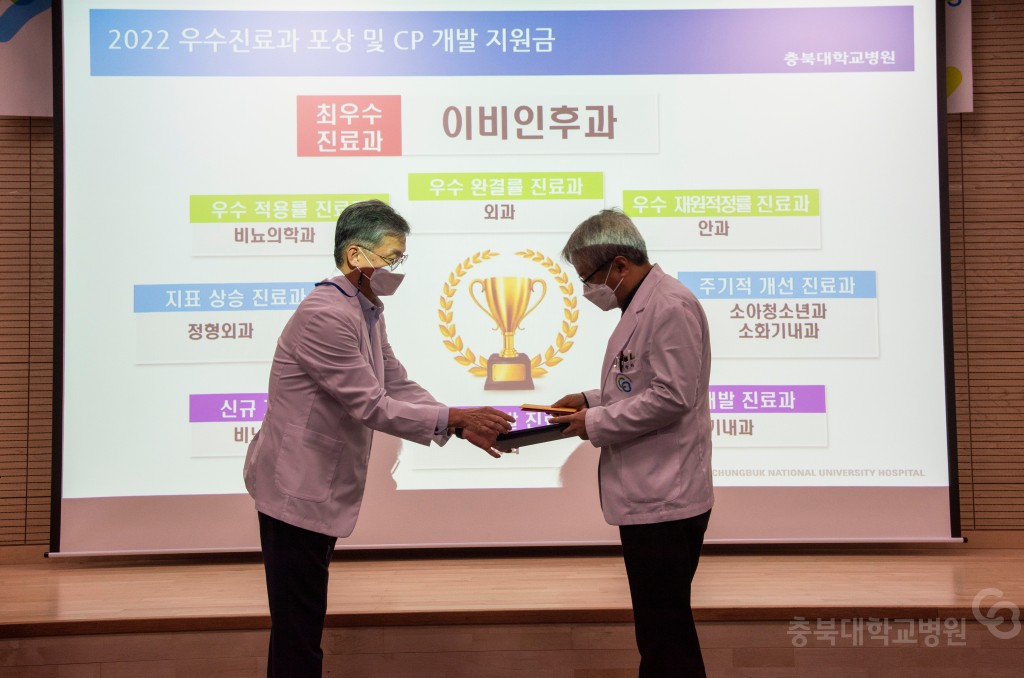 2022년 우수진료과 포상 및 개발 지원금